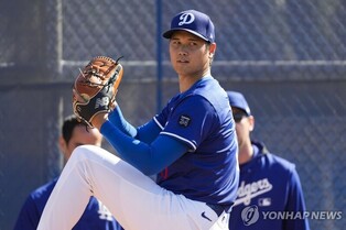 MLB 다저스 오타니, 불펜 투구 30개…투타 겸직 재시동