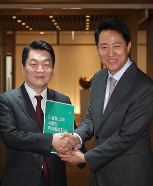 Conservative party's presidential hopeful meets Seoul mayor