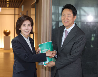 Conservative party's presidential hopeful meets Seoul mayor