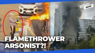 Did a man use a makeshift flamethrower to take revenge on former neighbors?