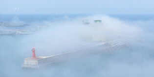 Sea fog off Jeju Island