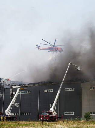 Fire at logistics warehouse