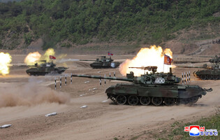 N. Korea's tactical drill demonstrations of different arms