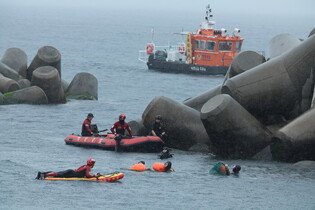 Disaster response drill in sea