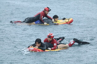 Disaster response drill in sea
