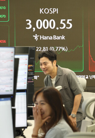 KOSPI tops 3,000 points