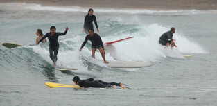 Hitting the waves