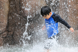 Cooling down amid sweltering heat