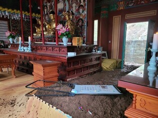 산사태에 대웅전 파손되고, 흙더미까지…국가유산 호우 피해 8건