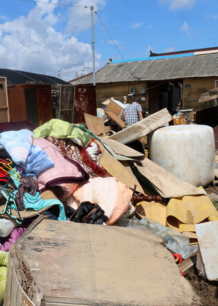 Aftermath of heavy rain in S. Korea