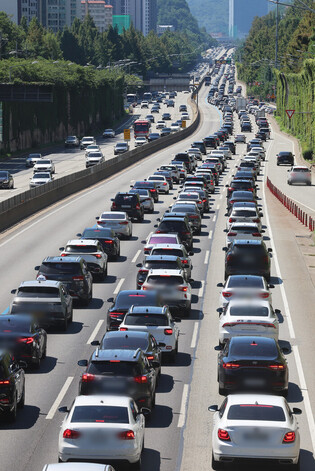 Traffic jam in summer holiday season