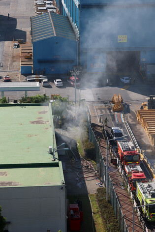Fire at shipyard