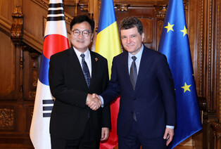 S. Korean parliamentary leader meets Romanian president