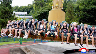 Russian student campers in N. Korea