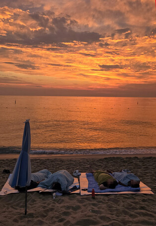 Resting on beach until dawn