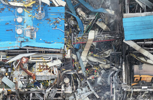 Search operation following factory fire