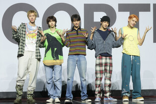 Photos of Cortis showcasing their debut single 'What You Want'