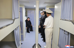 N.K. leader inspects destroyer Choe Hyon