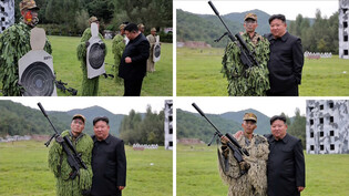 N.K. leader inspects sniper, special forces units at training base
