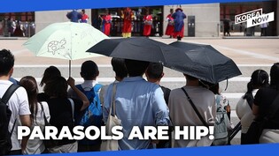 Scorching sun, summer heatwave causing Korean men to use parasols