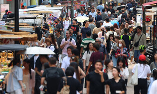Bustling Myeongdong shopping district