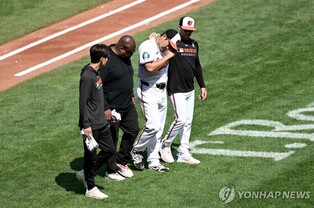 김혜성 타구에 맞은 스가노, 정밀 검진서 '이상 없음'