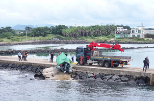 Unidentified boat found off Jeju Island