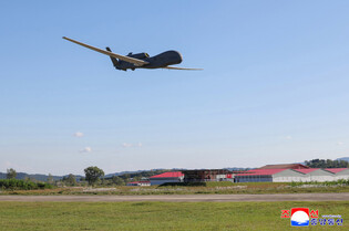 N.K. leader oversees performance test of tactical attack drones