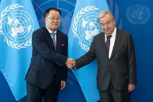 Senior N.K. diplomat meets U.N. chief