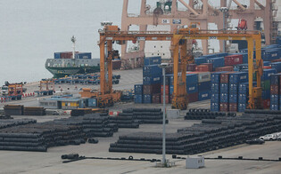 Steel products at Pyeongtaek Port