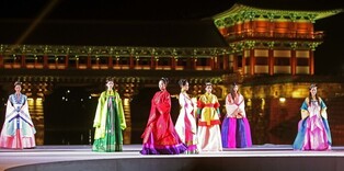Hanbok fashion show in Gyeongju
