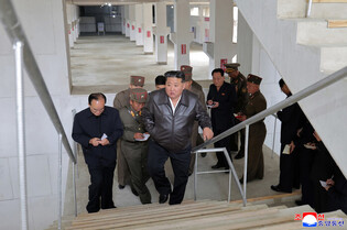 N.K. leader inspects factories under construction