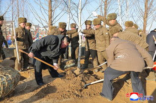 N.K.'s construction of memorial for soldiers killed in Ukraine war