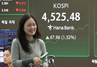 KOSPI tops 4,500 pts to hit record high