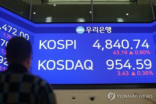 (3rd LD) Seoul shares again close at record high, extending rally to 11th session; won declines